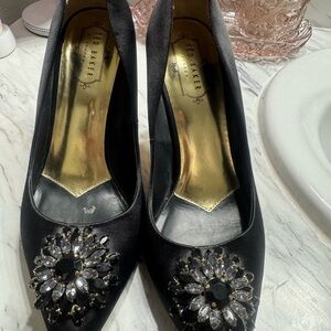 Ted Baker Black Heels with Crystal Embellishments